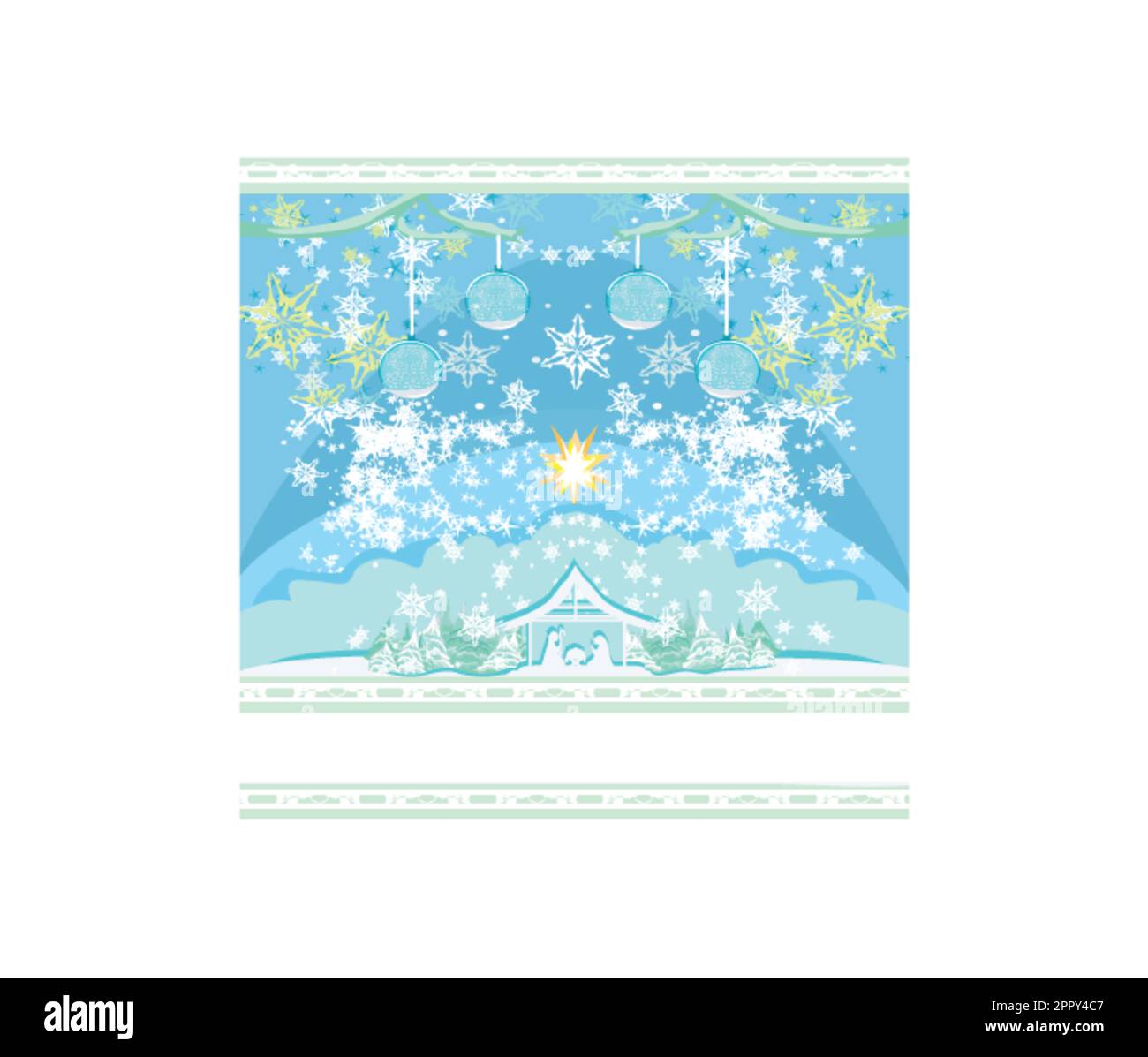 Die Geburt Jesu in Betlehem - abstrakte Karte Stock Vektor