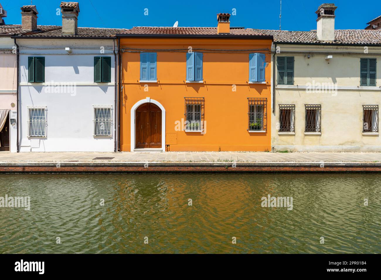 Fahrradtour am rechten Ufer des Flusses Po: Comacchio Stockfoto