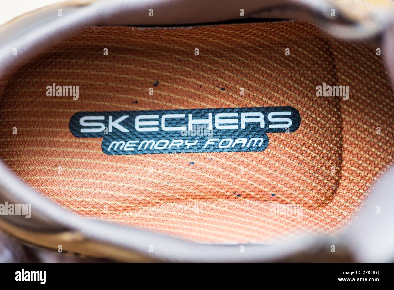 Schuhdetails zeigen Memory Foam Stockfoto