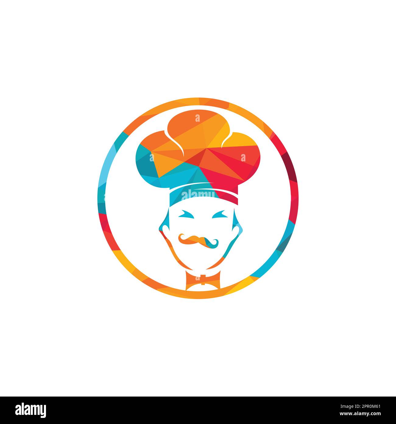 Design mit Vektor-Logo des Küchenchefs. Koch- und Restaurant-Logo-Konzept. Stock Vektor