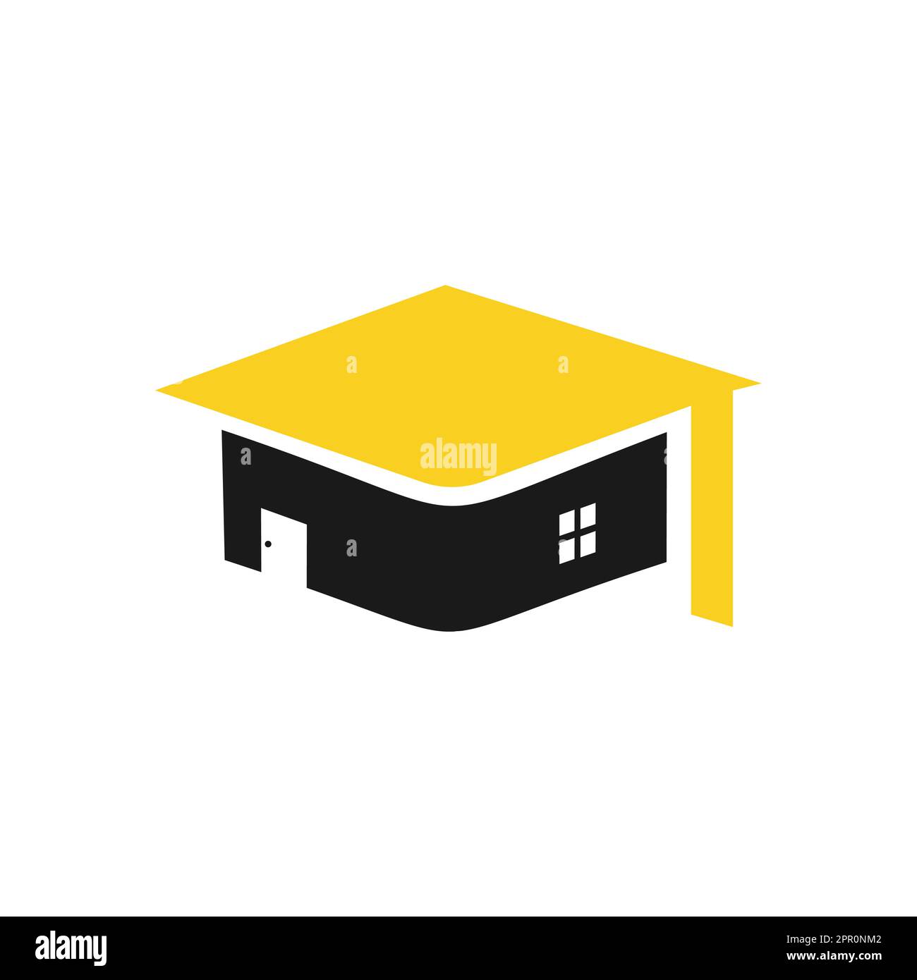 Logo-Design für Hausschulbildung. Vorlage für das Studentenwohnheim-Logo. Stock Vektor