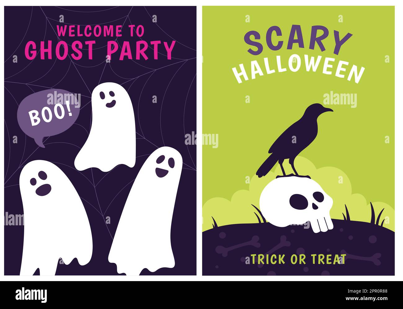 Gruselige Geister Halloween-Party-Einladung Stock Vektor