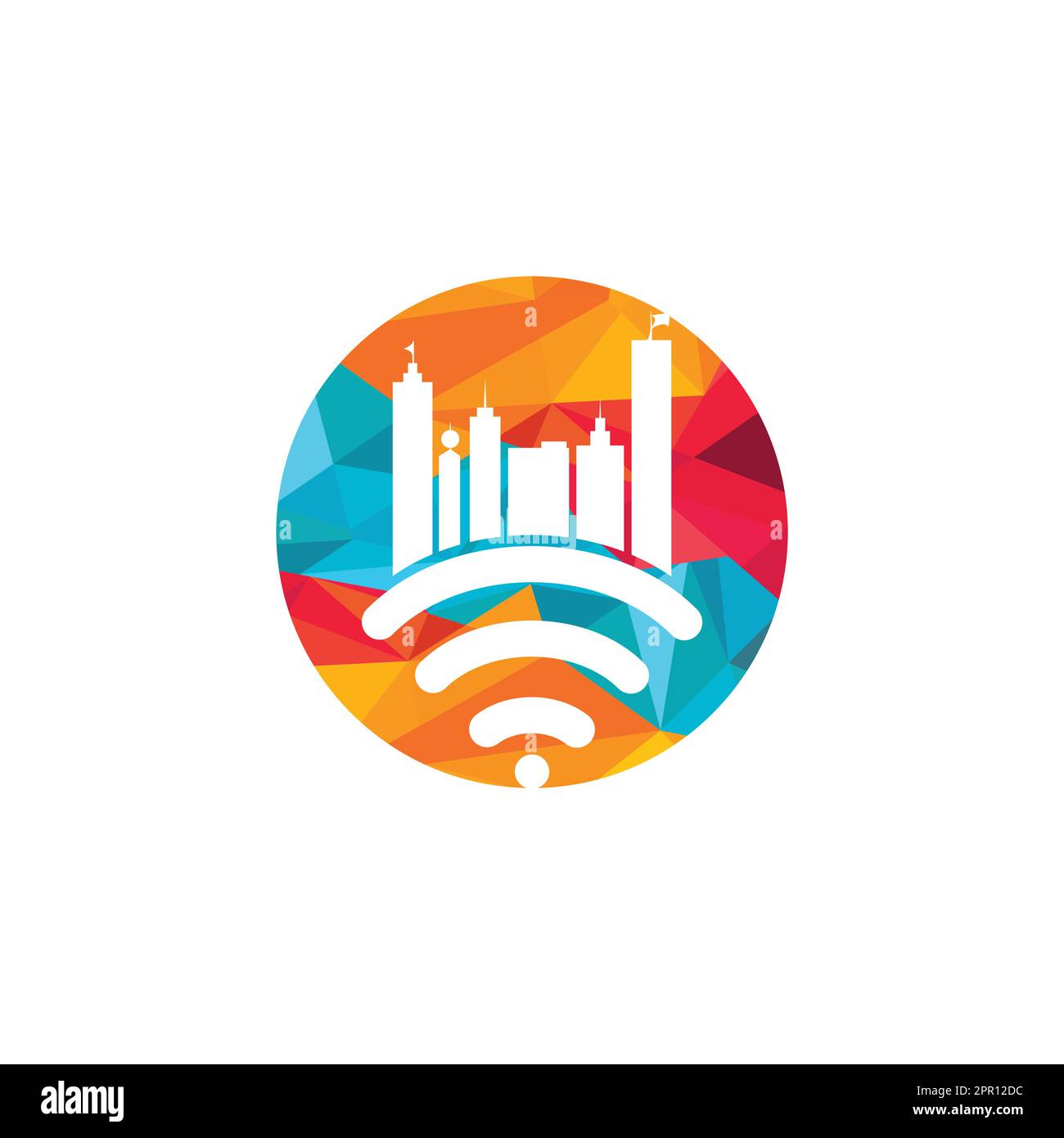 Smart City Tech Vector Logo-Design. Designkonzept für das Internet-Logo der Stadt. Stock Vektor