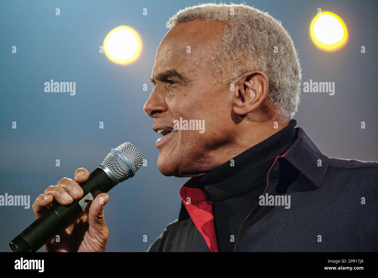 Leipzig, 12-19-2002, Harry Belafonte bei der ARD Wohltätigkeitsgala "Jose Carreras-Gala 2002", Leipzig, 19. Dezember 2002. Stockfoto