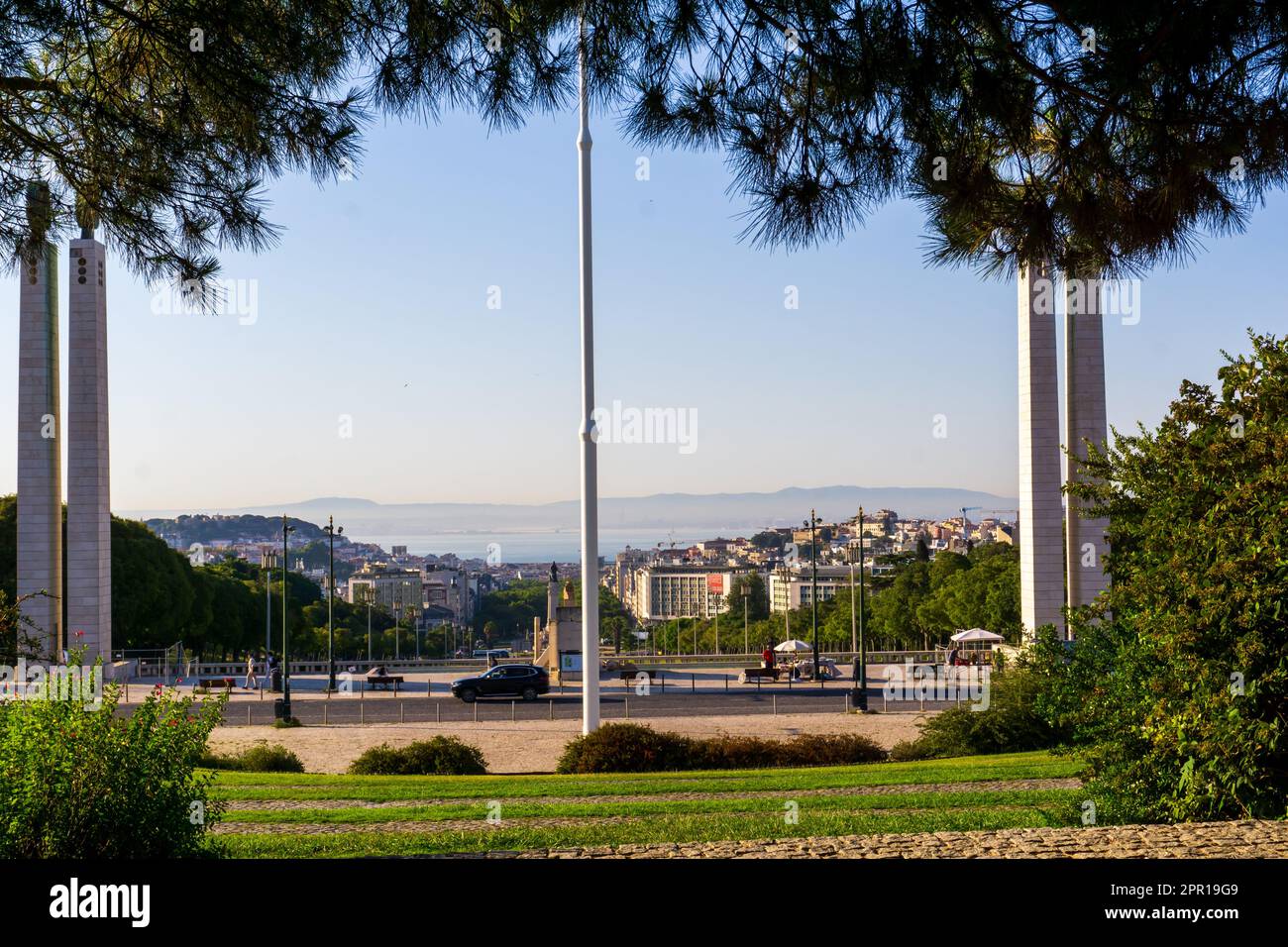 Malerischer Blick auf den Aussichtsplattform Park Eduardo VII Stockfoto