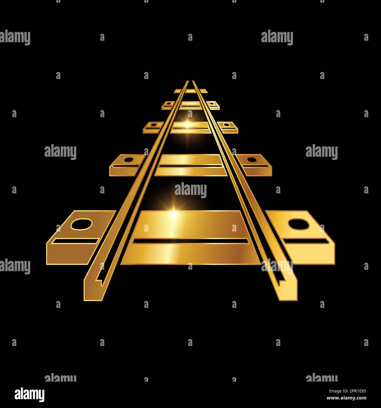 Golden Train Railway Vector Schild Stock Vektor