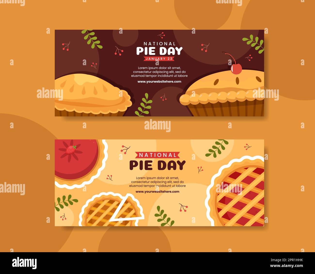 Banner Für Den Nationalen Kuchentag Flache, Handgezeichnete Cartoon-Vorlagen Illustration Stock Vektor