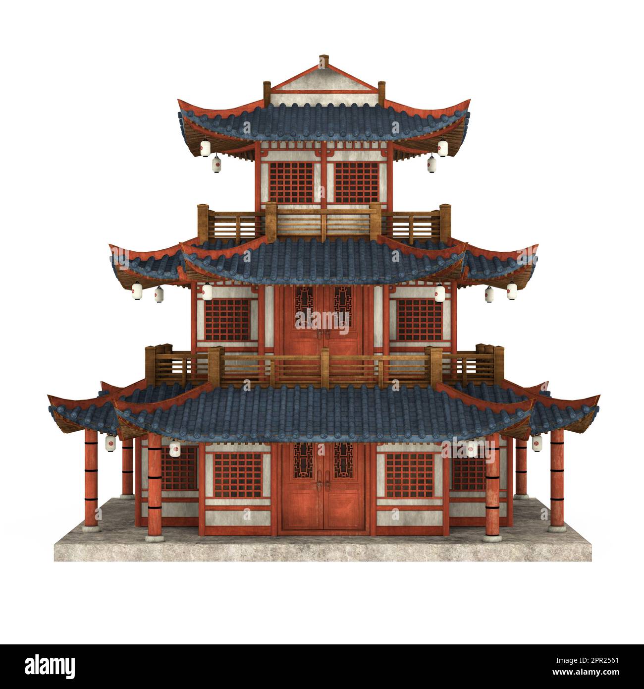 Pagode Turm isoliert Stockfoto