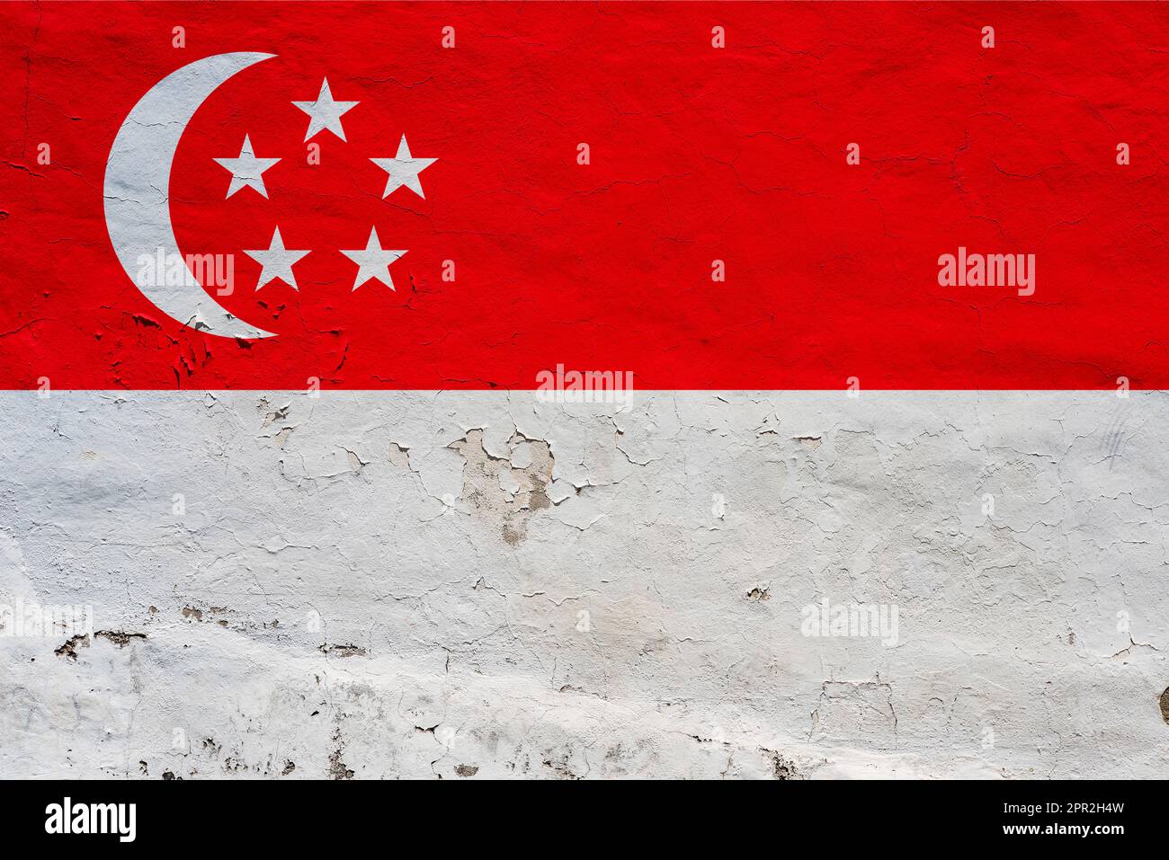 Flagge der parlamentarischen einheitsregierung Singapurs Stockfoto