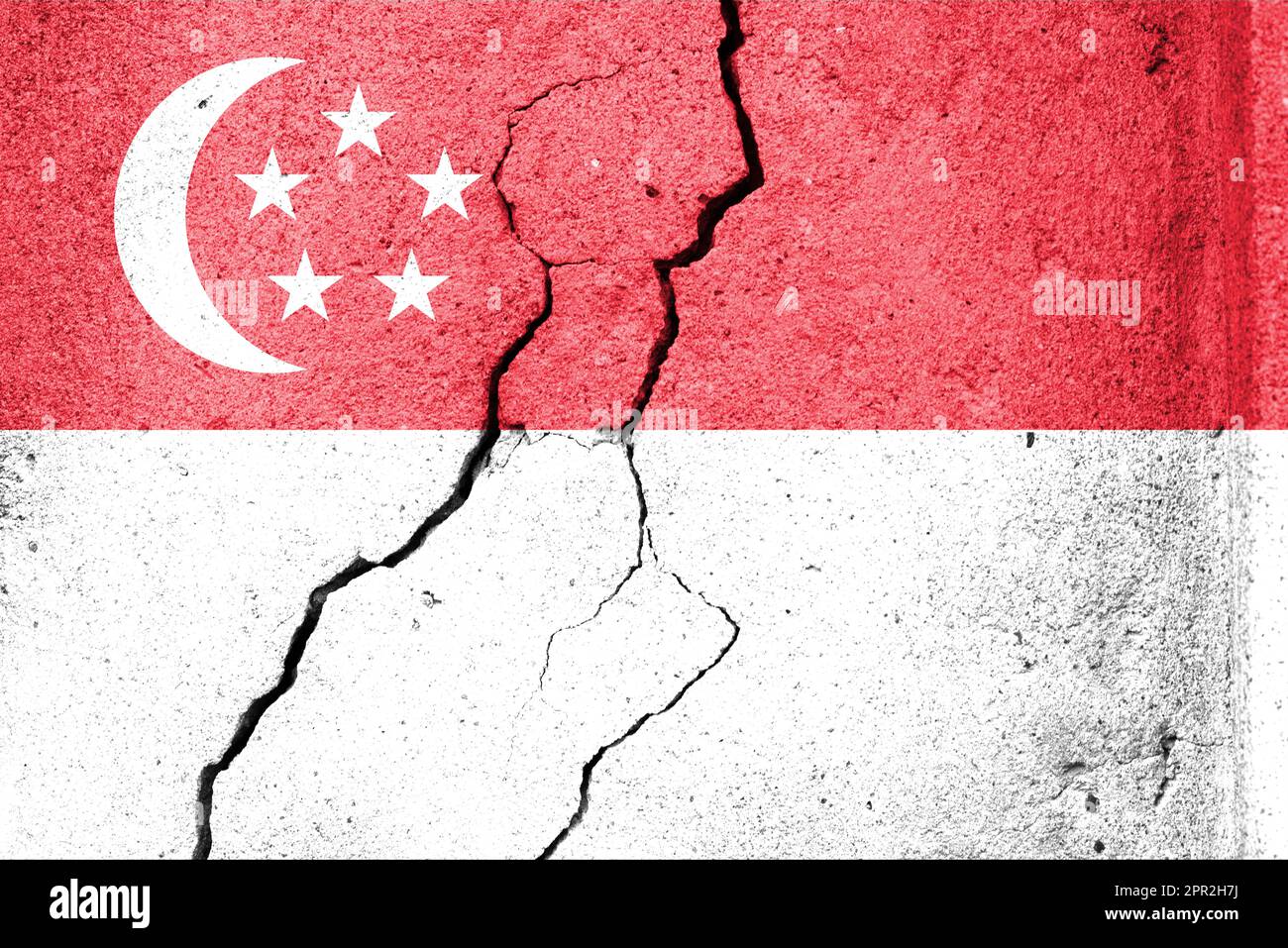 Flagge der parlamentarischen einheitsregierung Singapurs Stockfoto