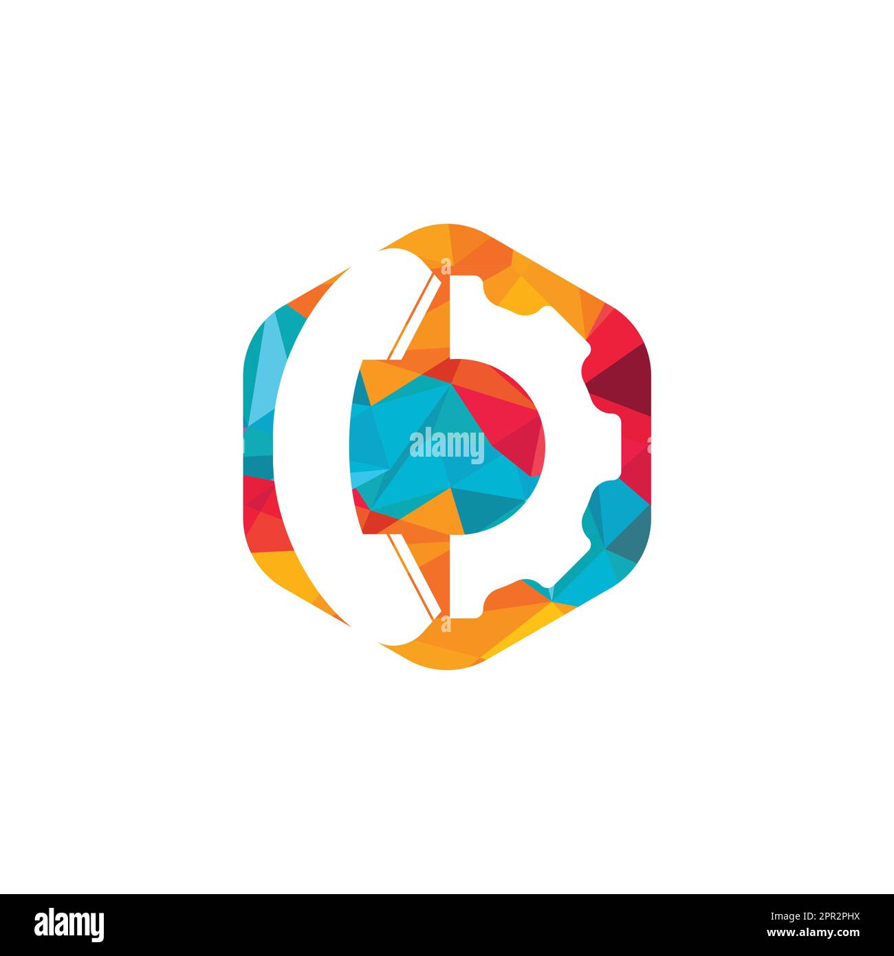 Gear Phone Call Logo Template Design. Stock Vektor