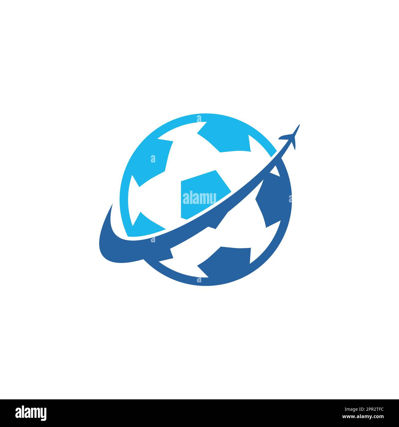 Design-Vorlage für Fußball-Reisevektor-Logo. Stock Vektor