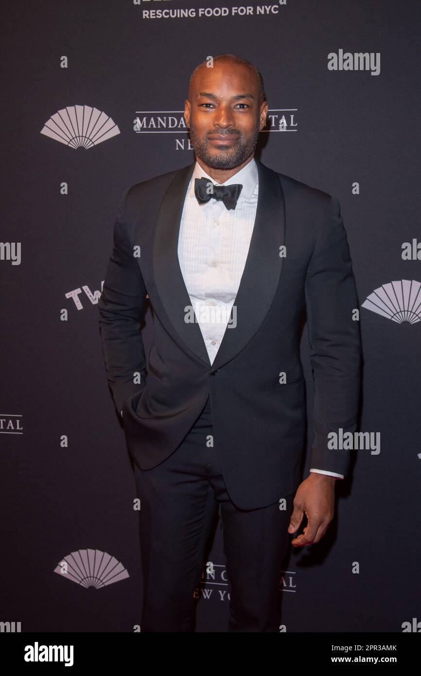 New York, Usa. 25. April 2023. Tyson Beckford nimmt Teil, während City Harvest die Gala zum 40. Jahrestag: Haus der Ernte in der Cipriani 42. Street in New York City präsentiert. (Foto: Ron Adar/SOPA Images/Sipa USA) Guthaben: SIPA USA/Alamy Live News Stockfoto