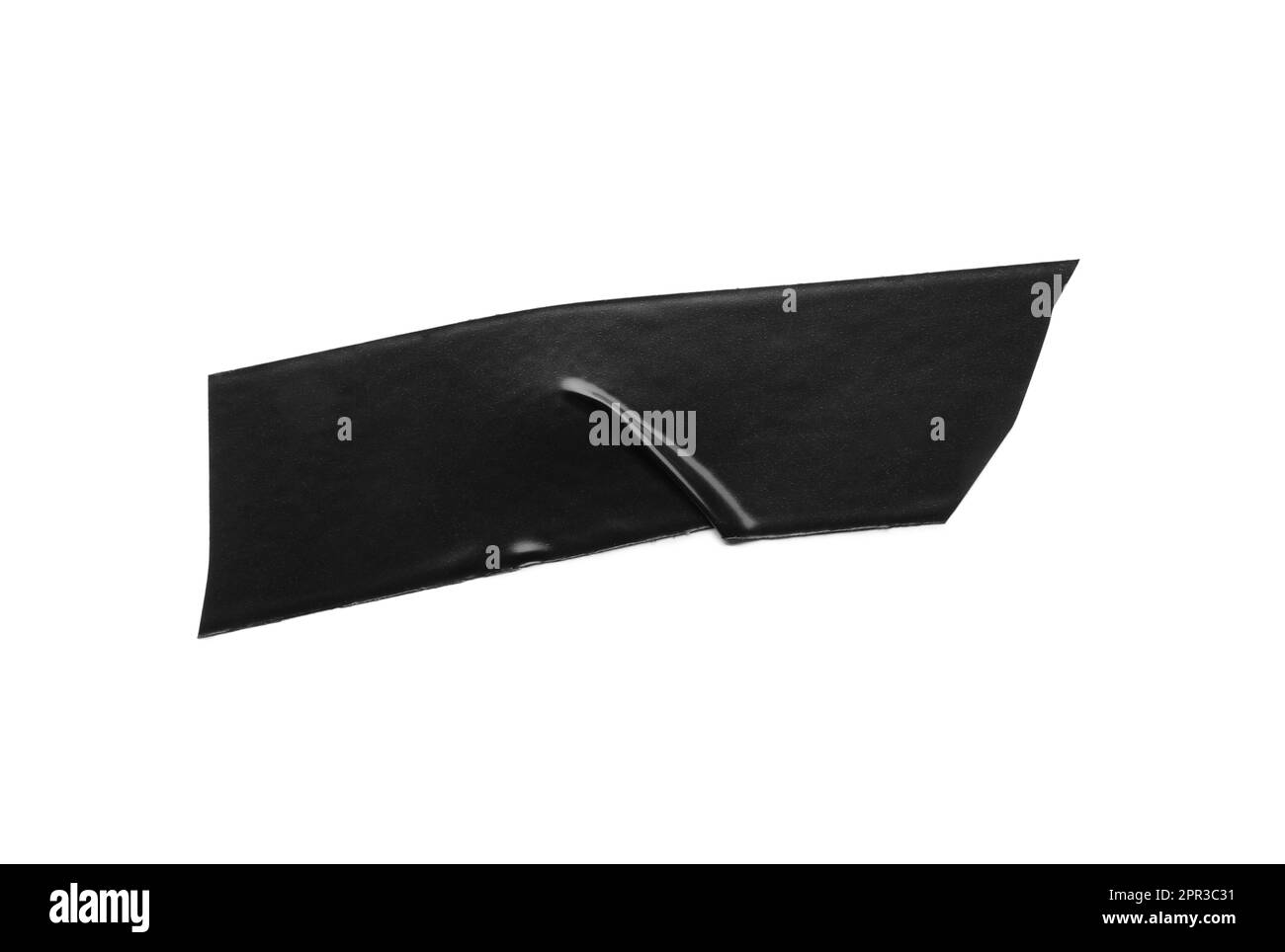 Schwarzes Isolierband, isoliert auf weiß, Draufsicht Stockfoto