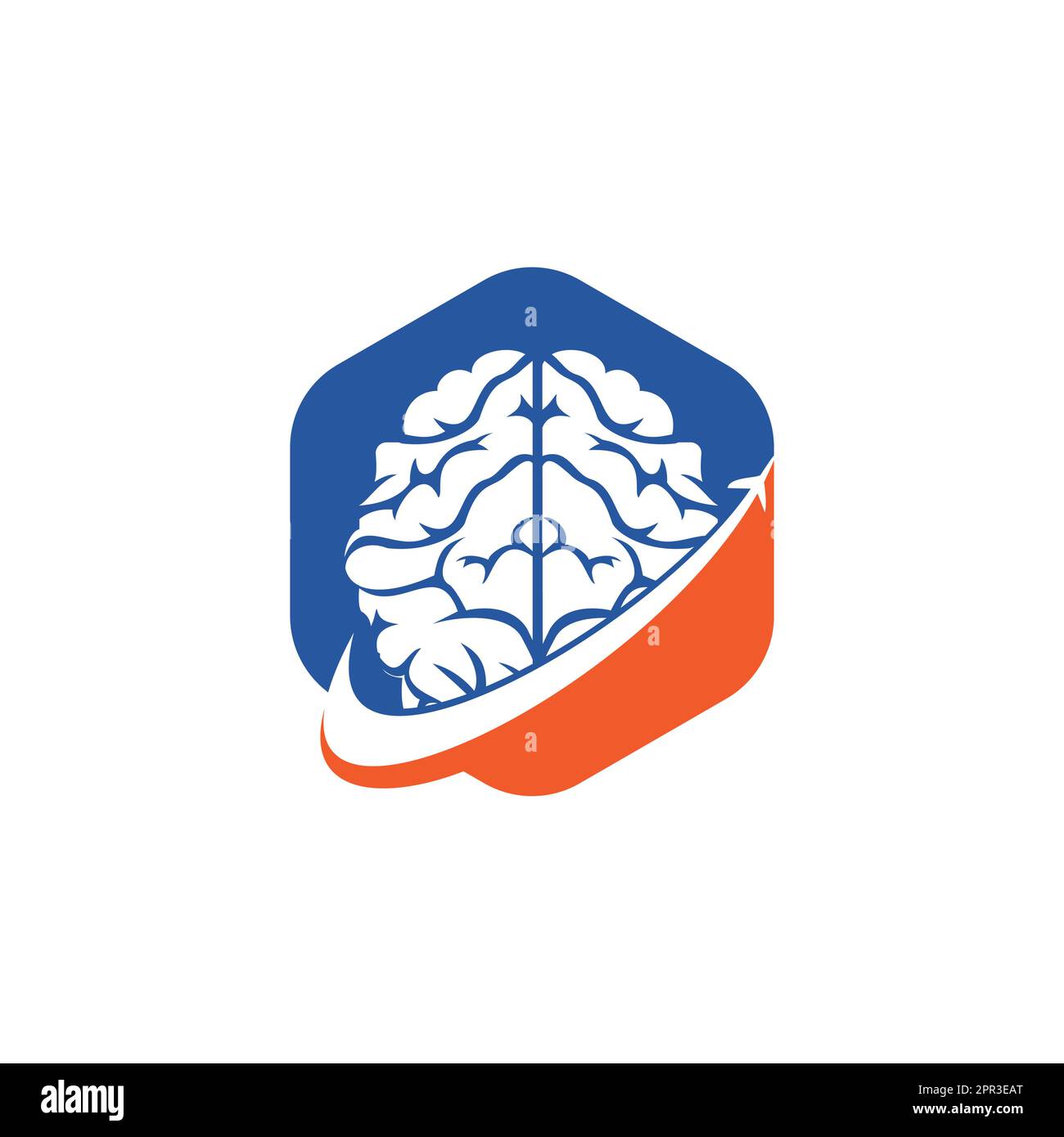 Intelligentes Reisevektor-Logo. Brain Travel Logo-Design. Stock Vektor