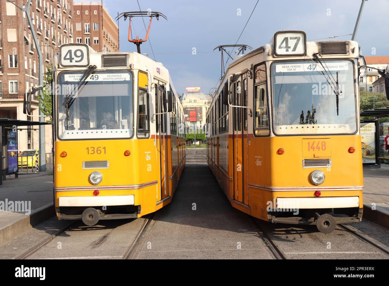 Straßenbahn in Budapest Stockfoto