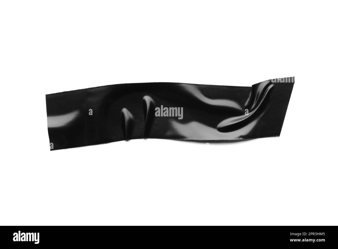 Schwarzes Isolierband, isoliert auf weiß, Draufsicht Stockfoto