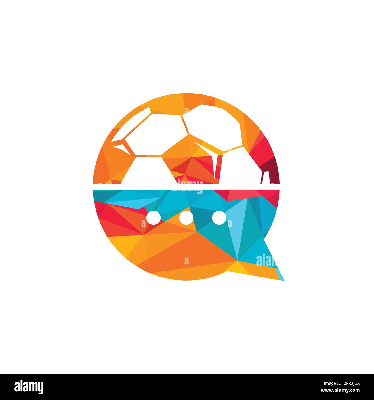 Vektor-Logo für Fußballgespräche. Design-Konzept für Sport-Chat-Vektor-Logo. Stock Vektor