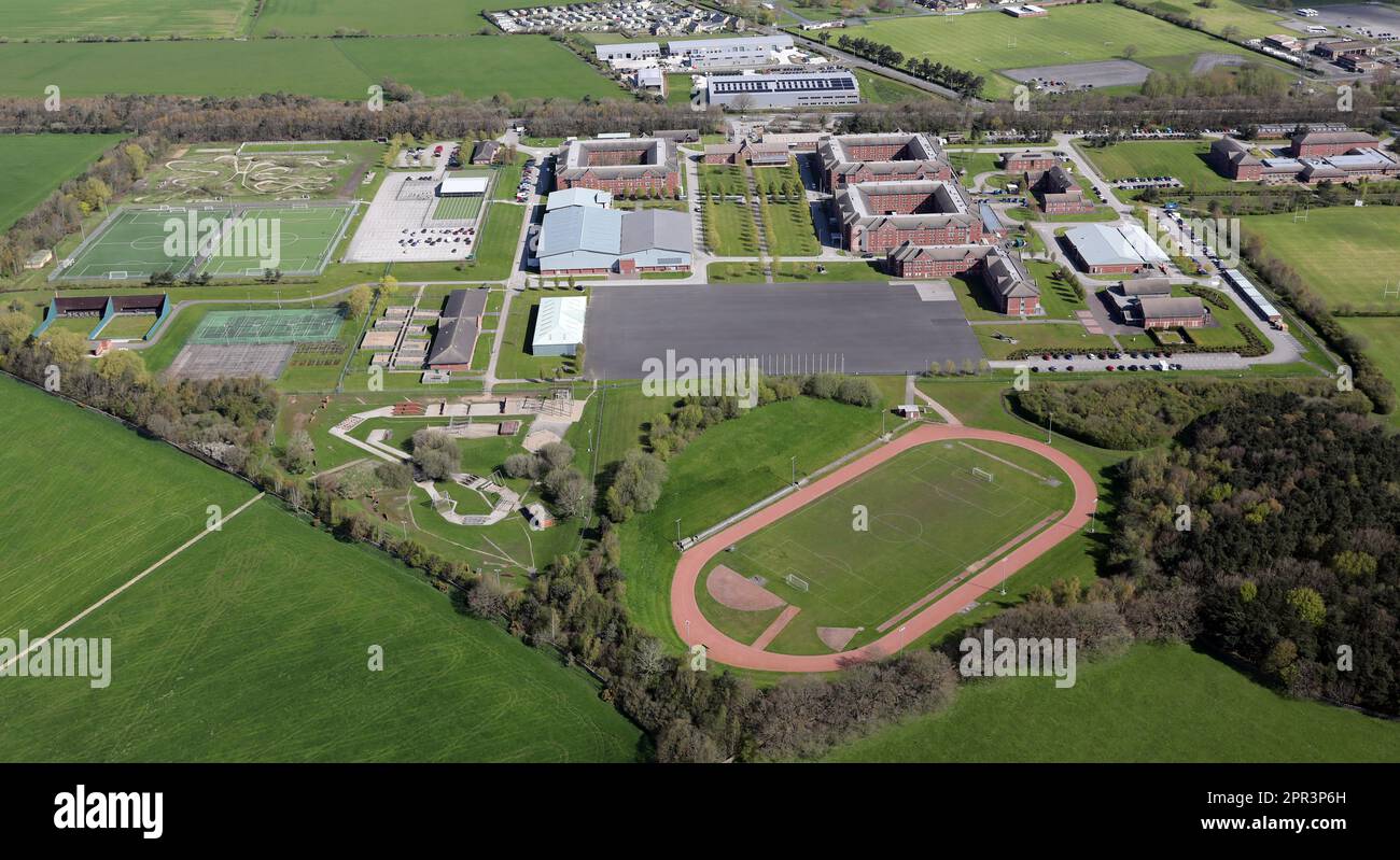 Luftaufnahme des Army Foundation College in den Uniacke Barracks, in der Nähe von Harrogate, North Yorkshire Stockfoto
