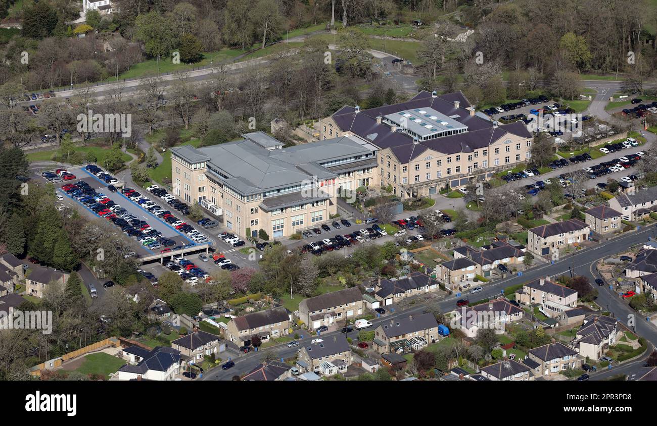 Luftaufnahme der Zentrale der Skipton Building Society, North Yorkshire, Großbritannien Stockfoto