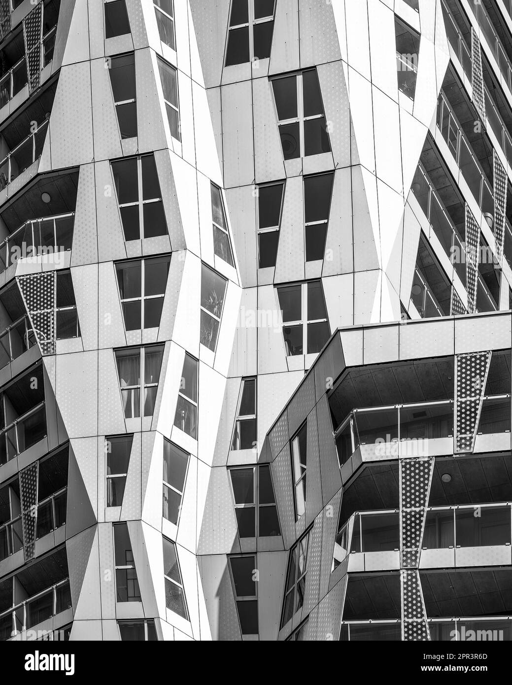 Rotterdam, Niederlande - Calypso-Wohnungsbau und gemischte Entwicklung von will Alsop, Detail Stockfoto
