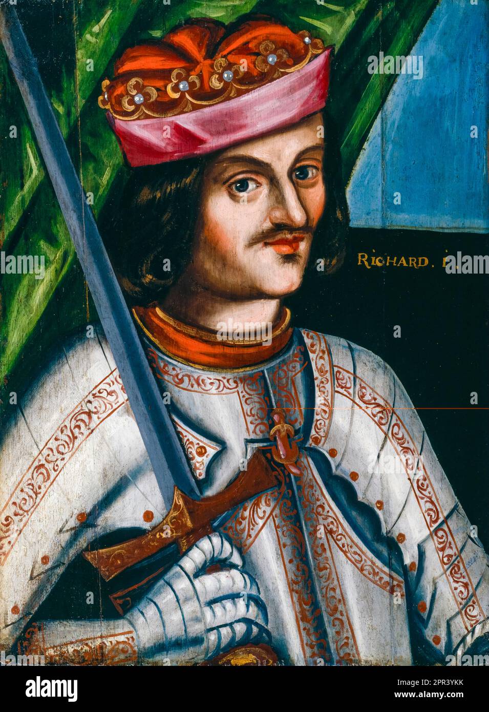 Richard der Löwenherz, Richard I. von England (1157-1199), König von England (1189-1199), Porträtmalerei in Öl auf Tafeln, vor 1626 Stockfoto