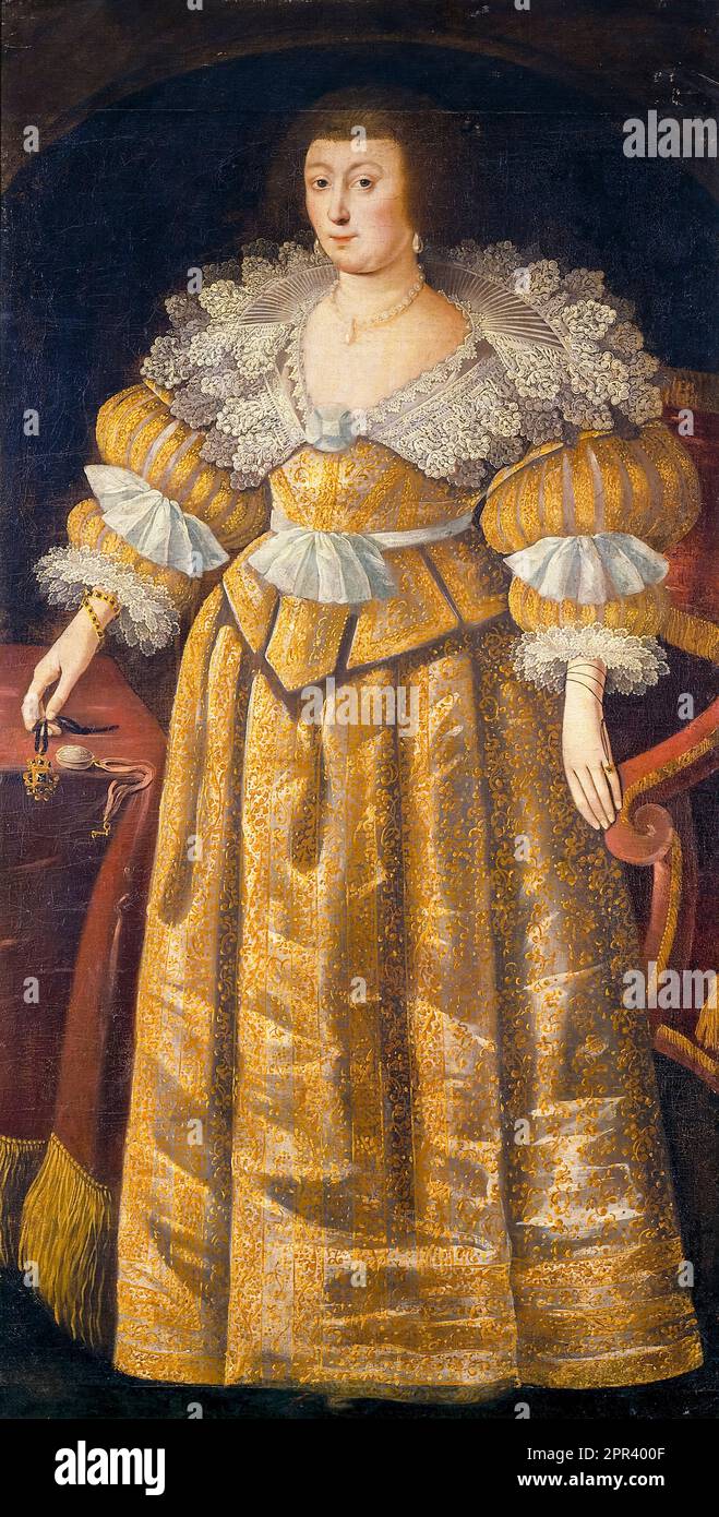 Elizabeth (1596-1662), Königin von Böhmen (1619-1620), Porträtmalerei in Öl auf Leinwand, vor 1632 Stockfoto