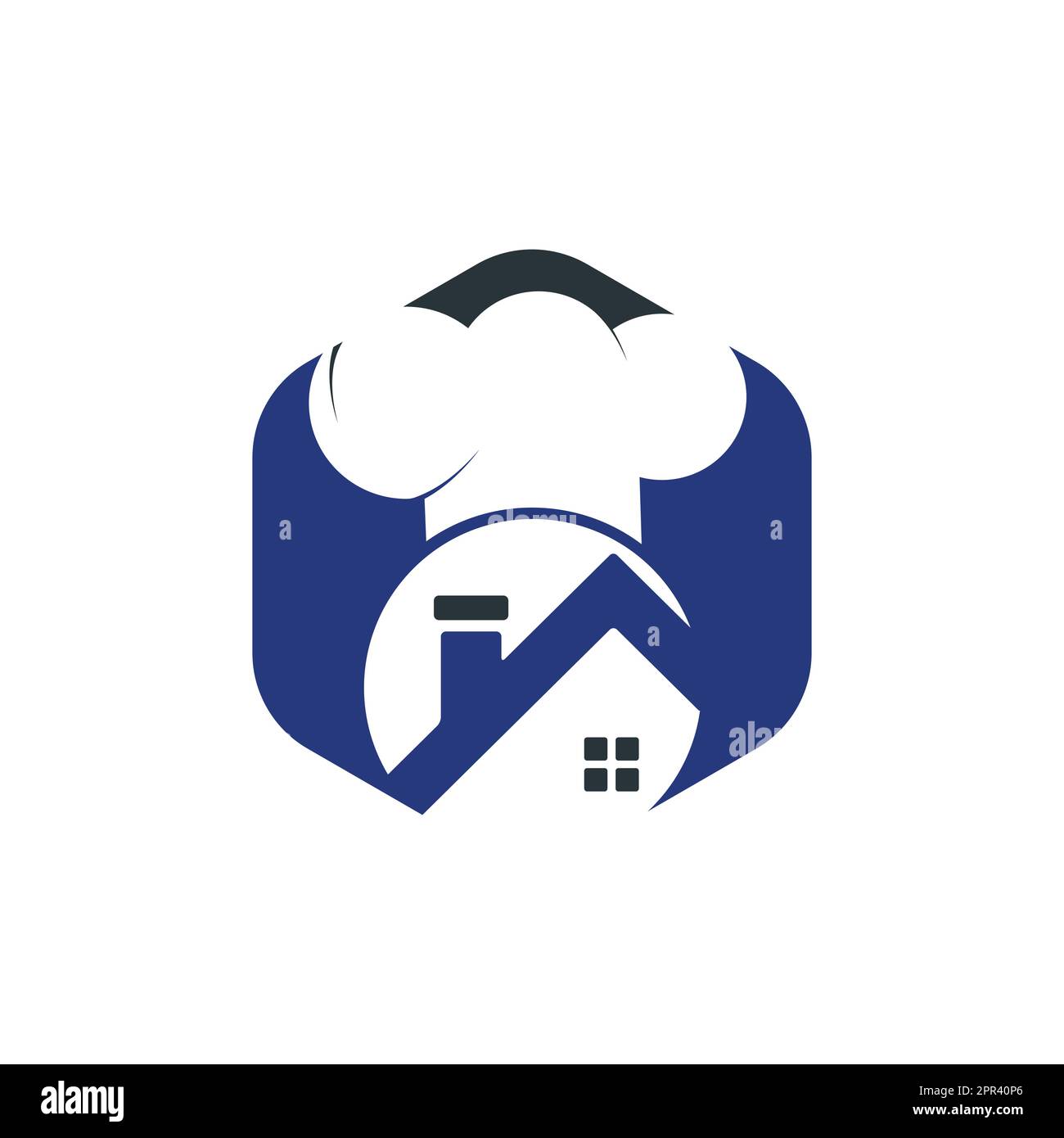 Logo des Küchenchefs. „Cooking at Home“-Vektor-Logo-Design. Stock Vektor