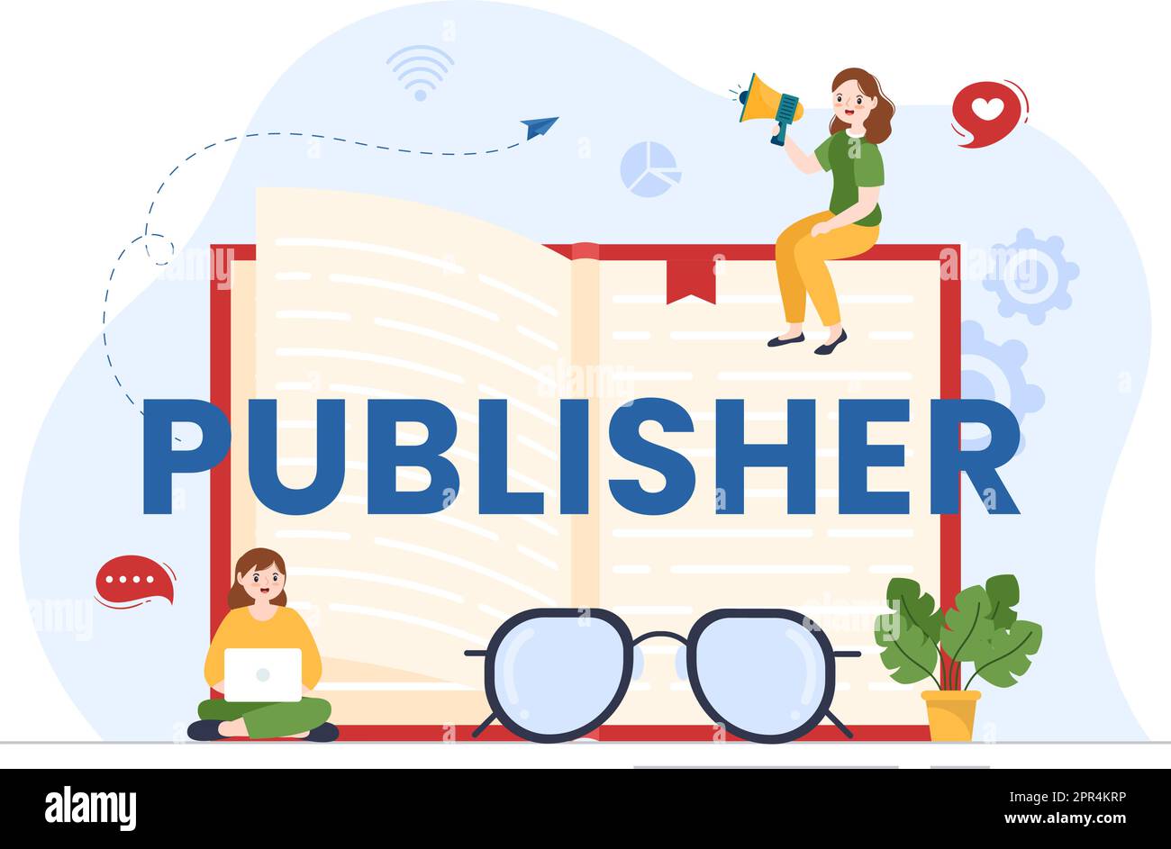 Digital Publishing Content Blog Marketing Schreiben für Social Media oder Webseite Organisation in Vorlage Handgezeichnete Cartoon flache Illustration Stock Vektor