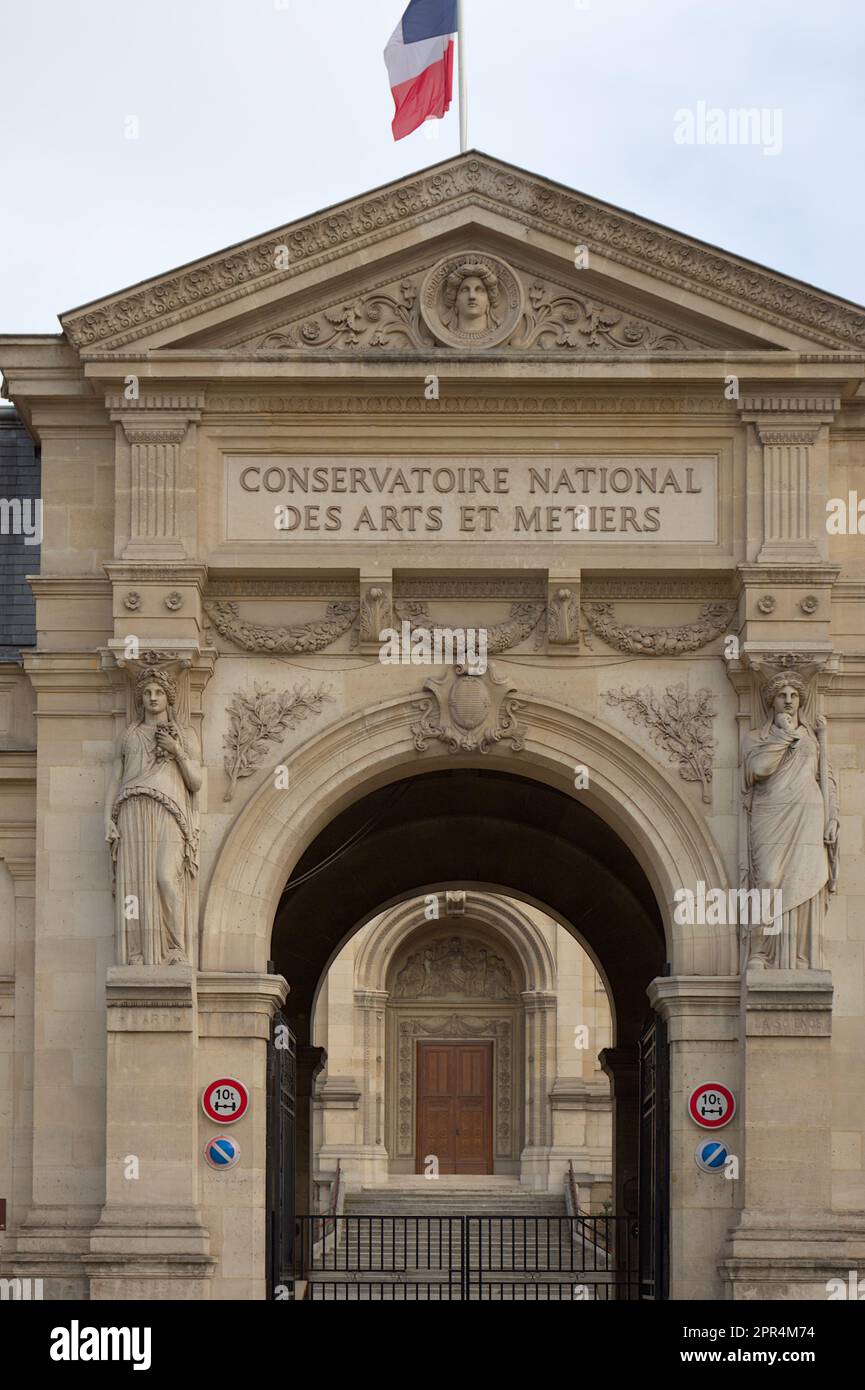 Eintritt zum Conservatoire National des Arts et Métiers Paris Stockfoto