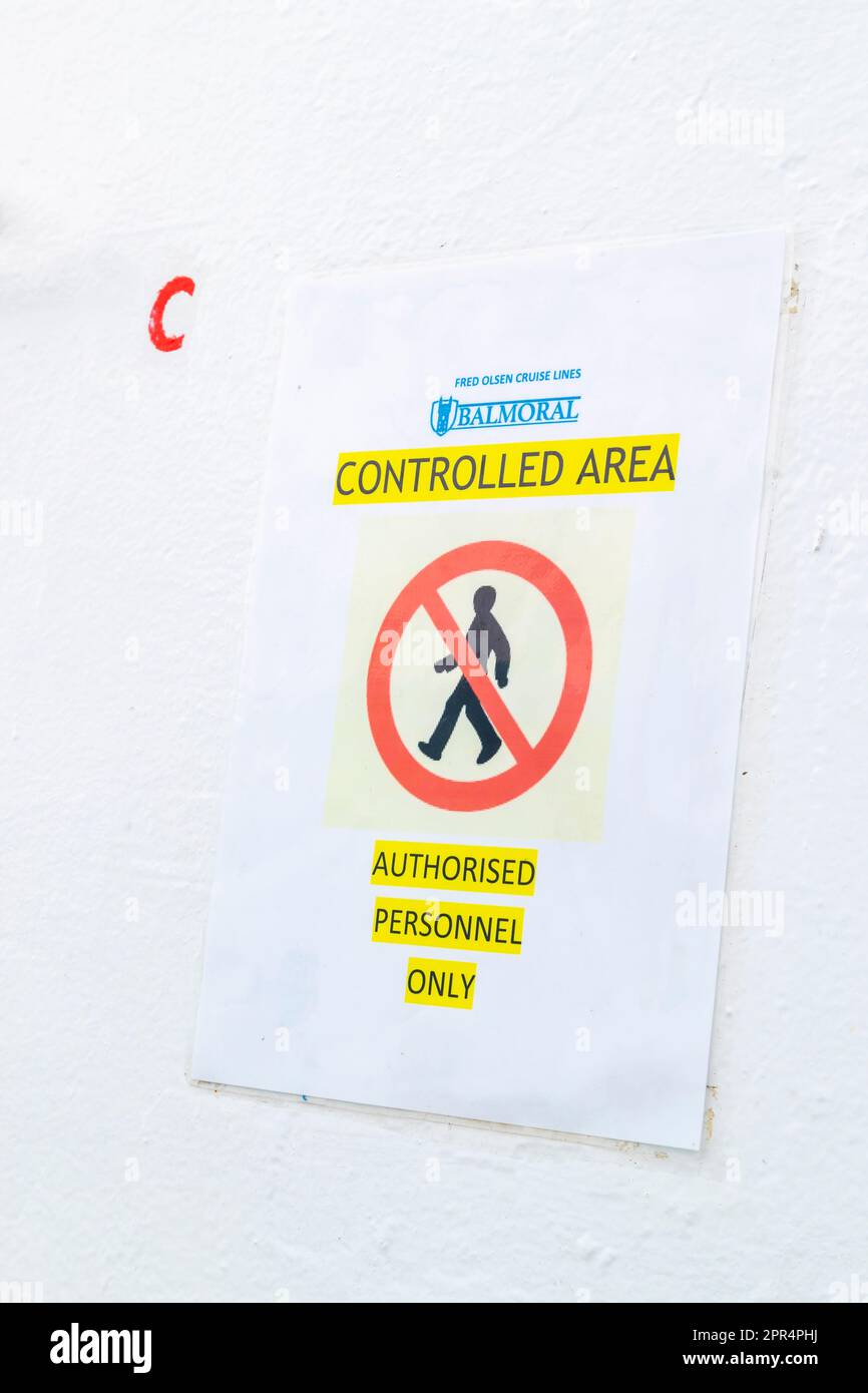 Kontrollbereich auf Fred Olsens Kreuzfahrtschiff Balmoral. Stockfoto