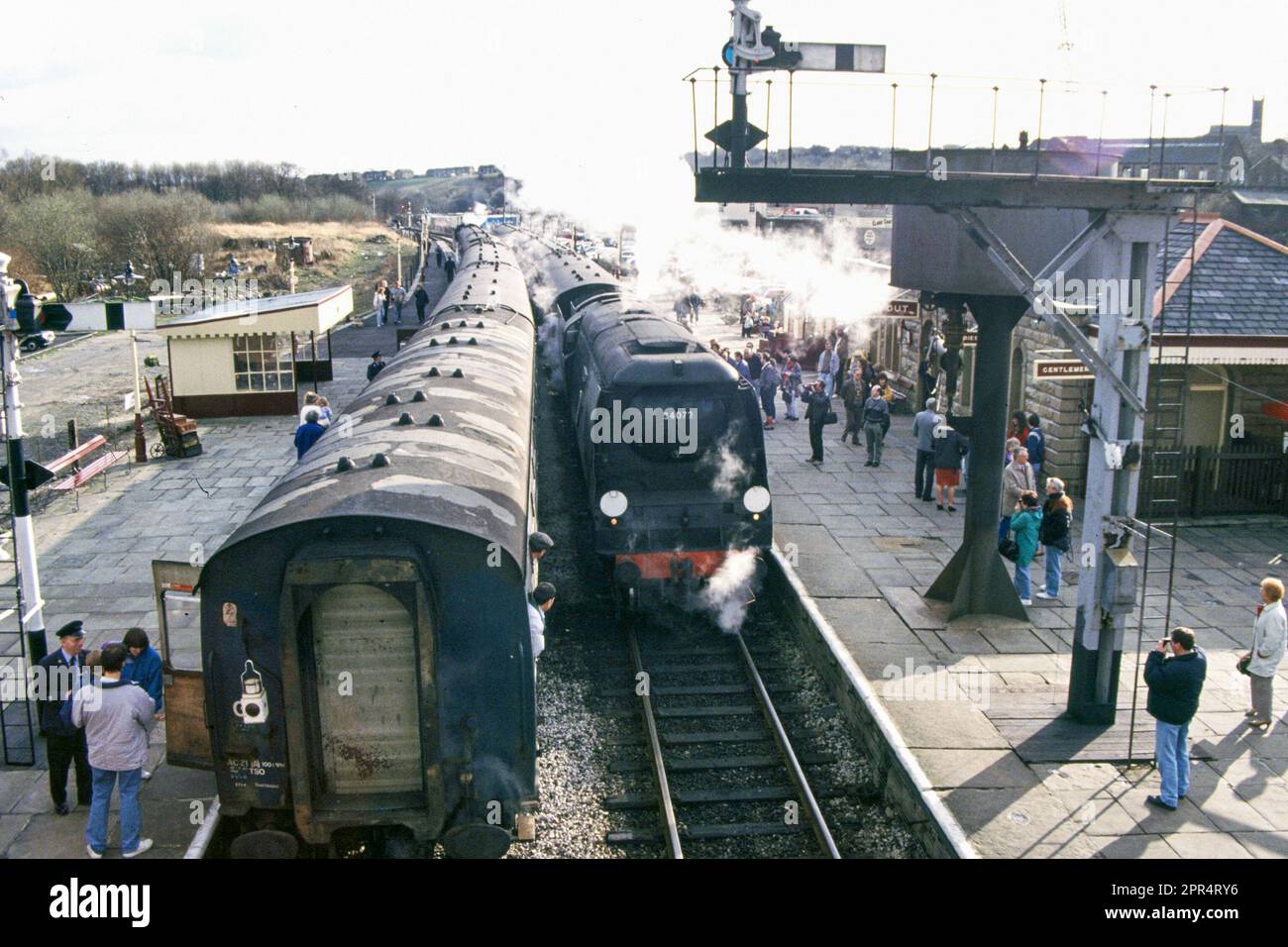 34072 257. Geschwader in Ramsbottom, East Lancashire Railway Stockfoto