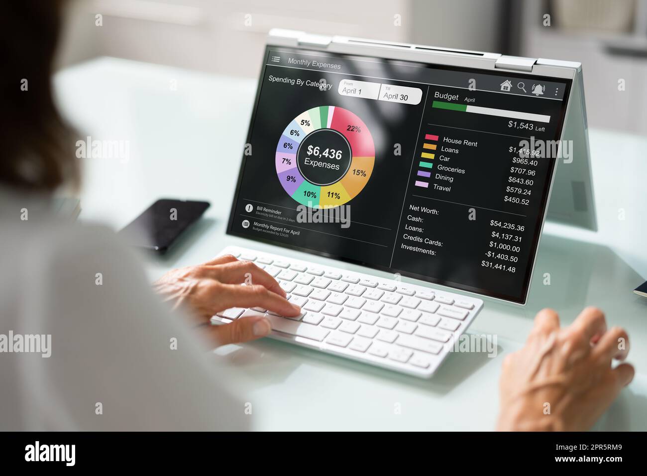 App Zur Verfolgung Von Geldausgaben Stockfoto