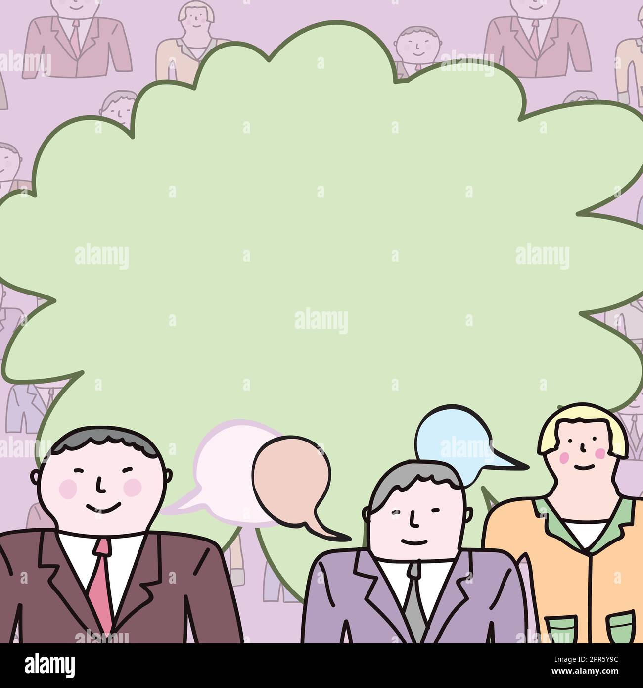 Geschäftsleute Kommunizieren Und Brainstorming Zu Meetings Durchführen. Drei Kollegen Diskutieren Über Wichtige Neuigkeiten. Führungskraft, Die Ihren Kollegen Neue, Brillante Ideen Vermittelt. Stock Vektor