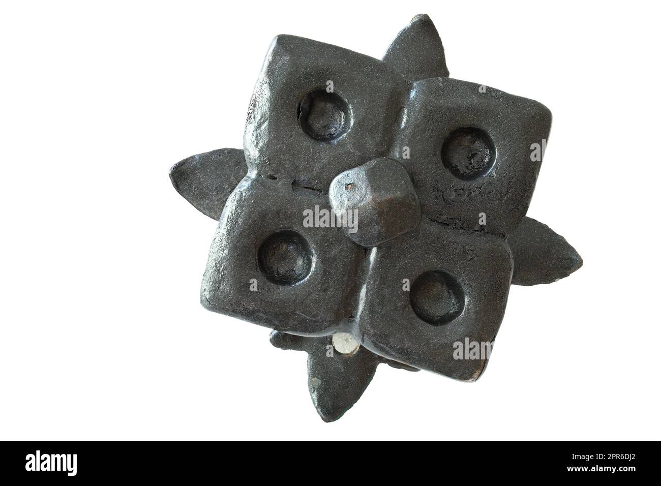 Alter Türknauf, isoliert auf weiß Stockfoto