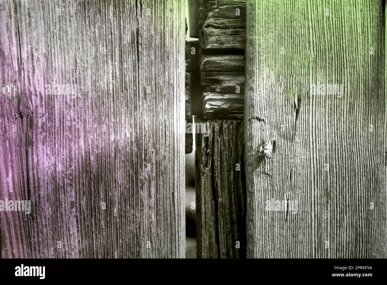 Holzoberflächen mit Brettern im Vintage-Look. Stockfoto