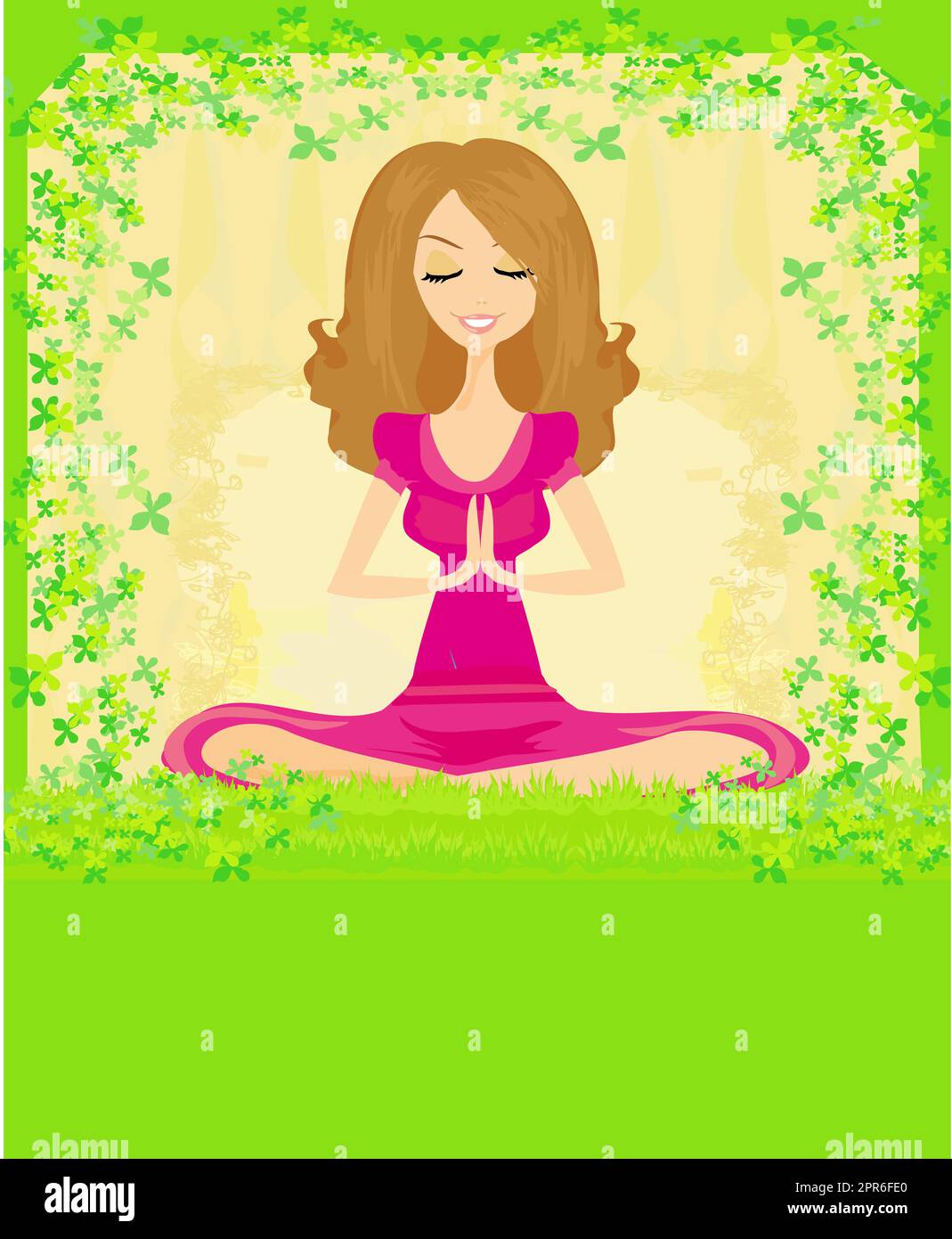 Frau in einem traditionellen Yoga-Pose-Vektor-illustration Stockfoto