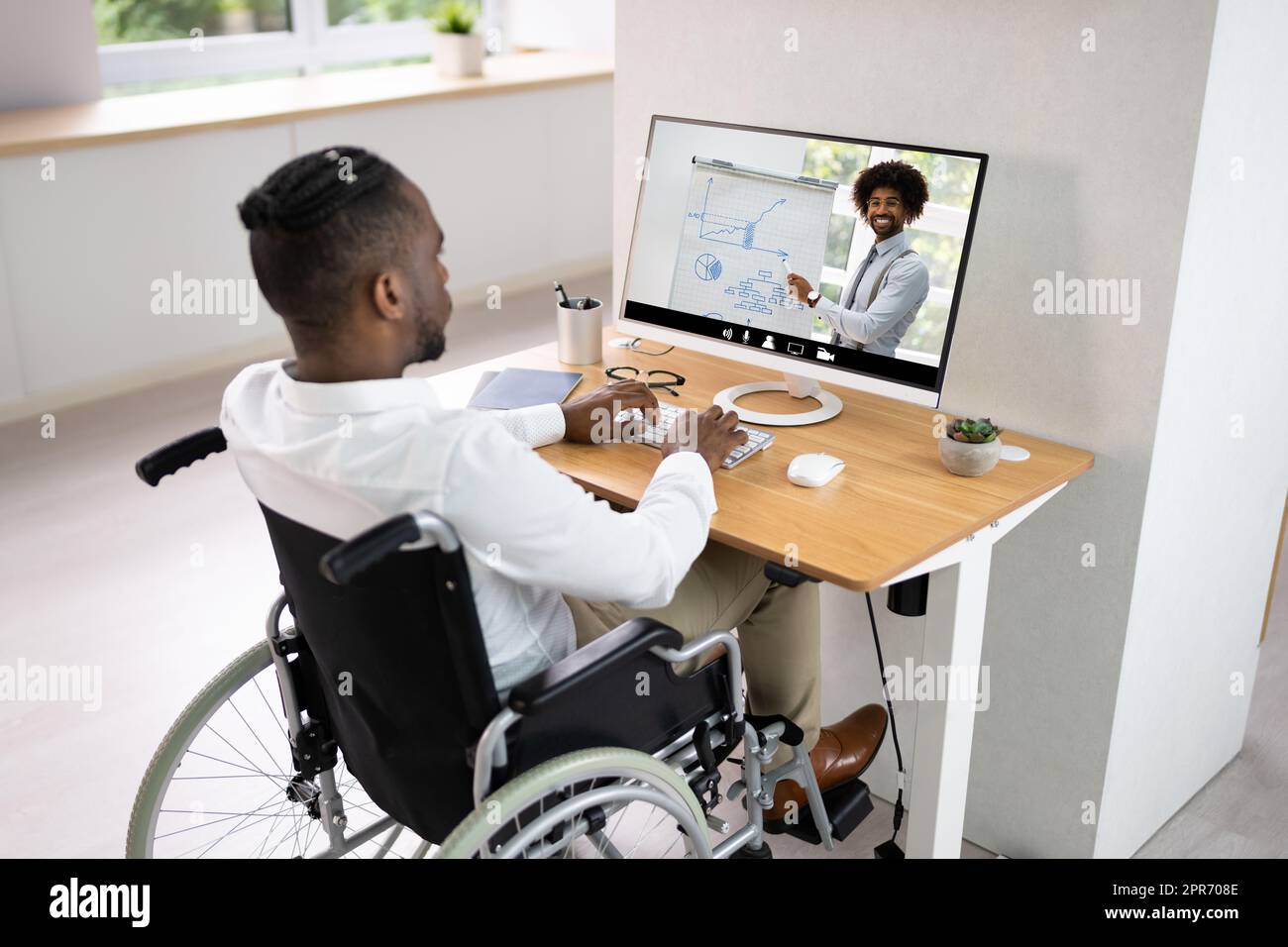 Virtuelle Onlineschulungskonferenz Stockfoto