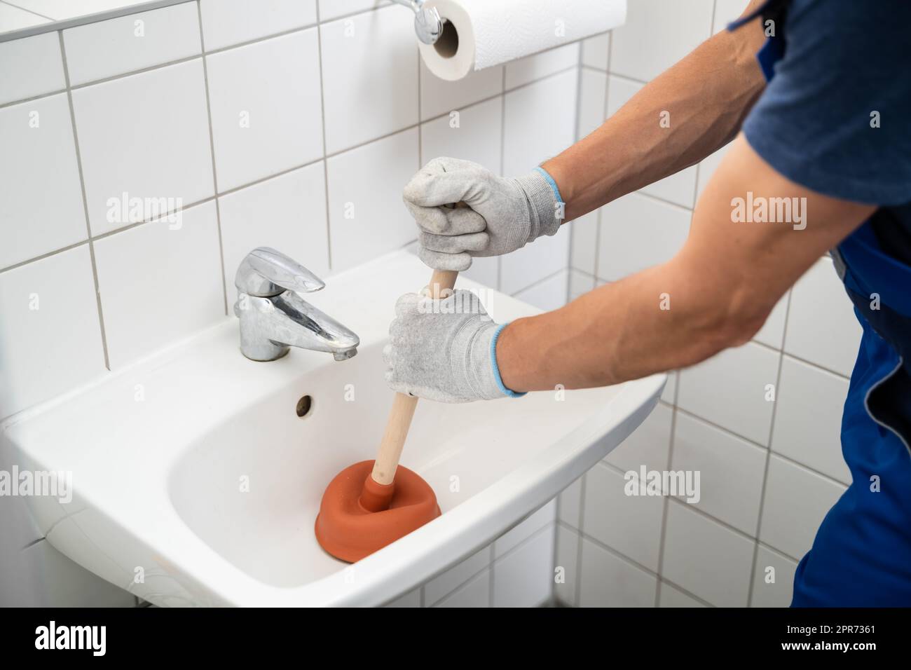 Verstopfter Abfluss Und Verstopfte Abwasserreinigung Stockfoto