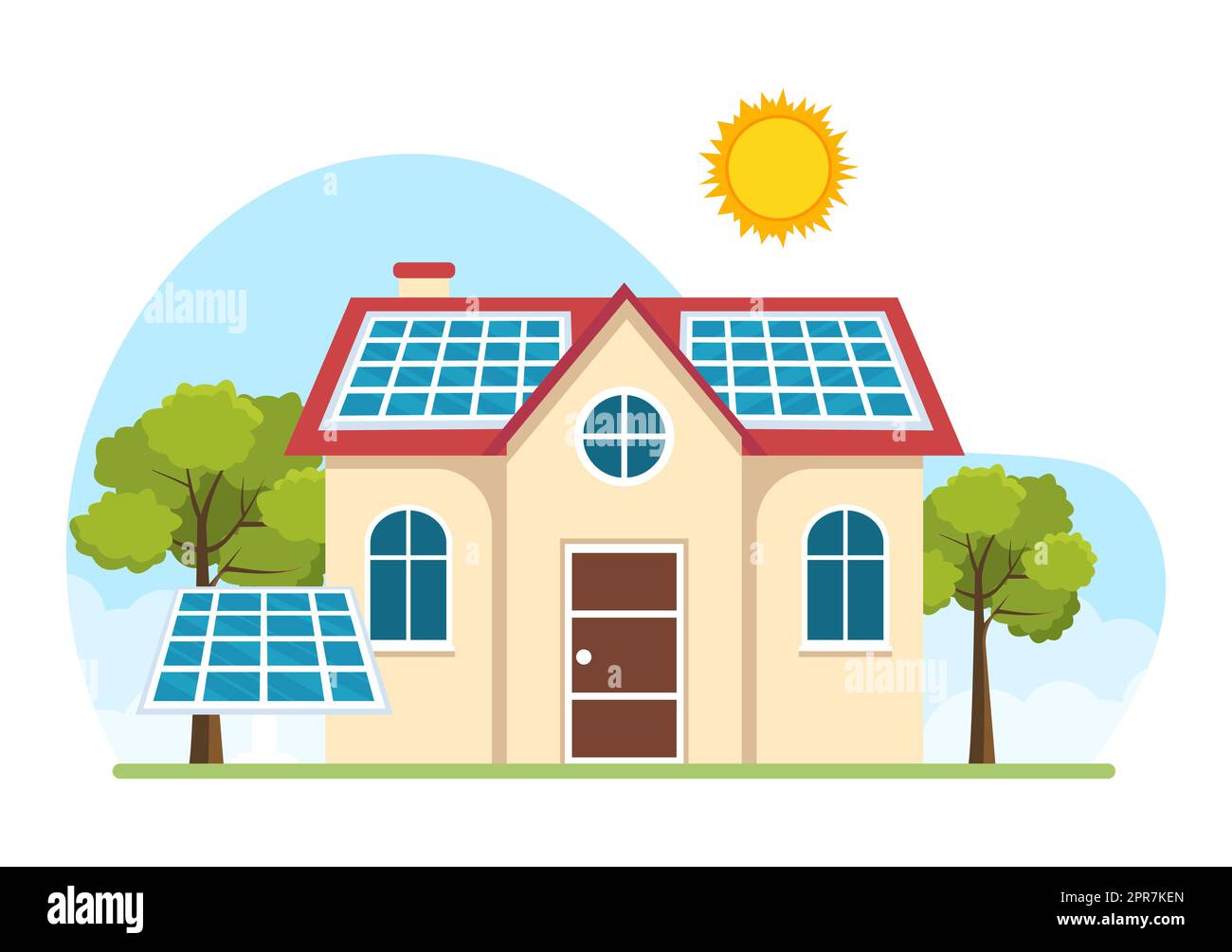 Cartoon illustration energy solar panel -Fotos und -Bildmaterial in ...