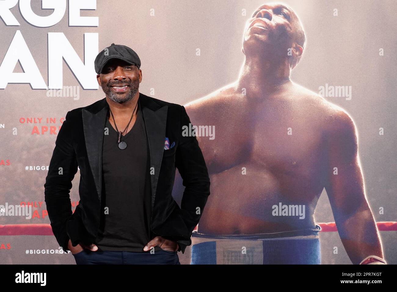 Johnny Nelson nimmt an einer Gala-Vorführung von Big George Foreman im Ham Yard Hotel in London Teil. Bilddatum: Mittwoch, 26. April 2023. Stockfoto