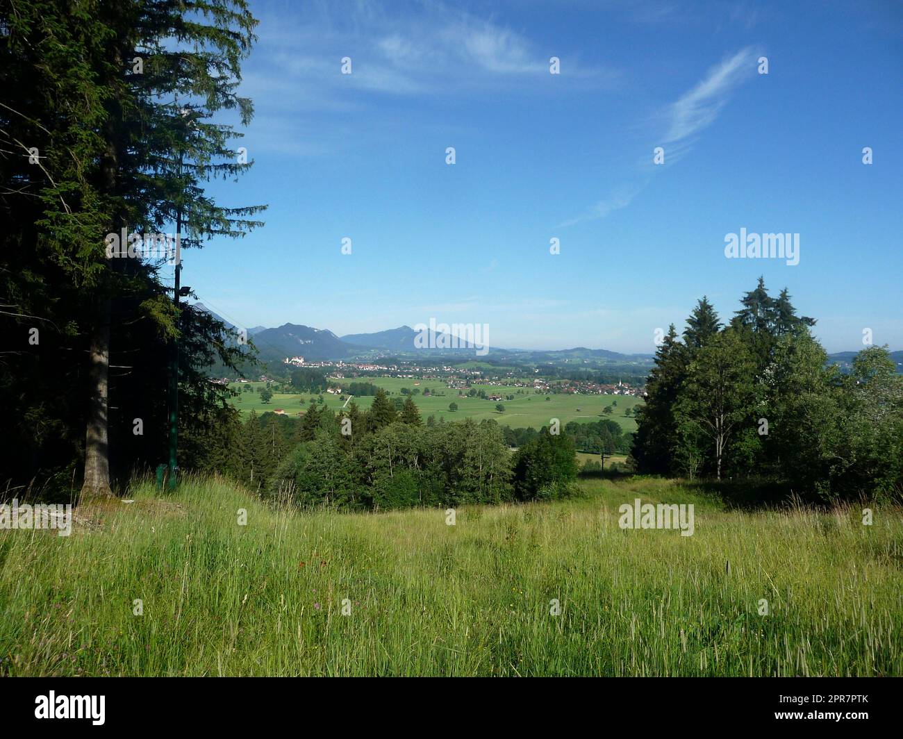 Bergwanderung zum Tegelberg, Bayern, Deutschland Stockfoto