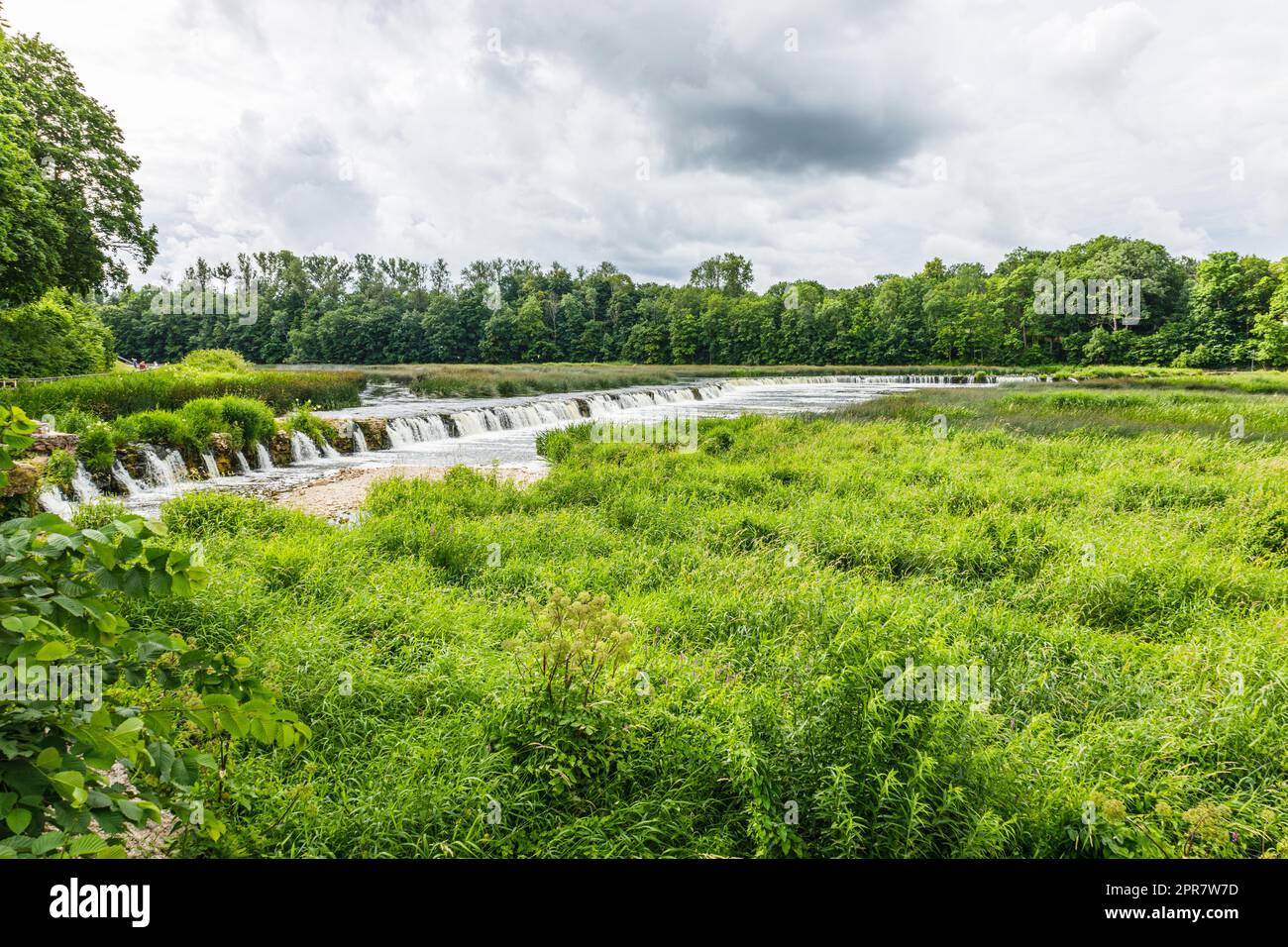Venta Wasserfall oder Ventas Rumba in Kuldiga, Lettland Stockfoto