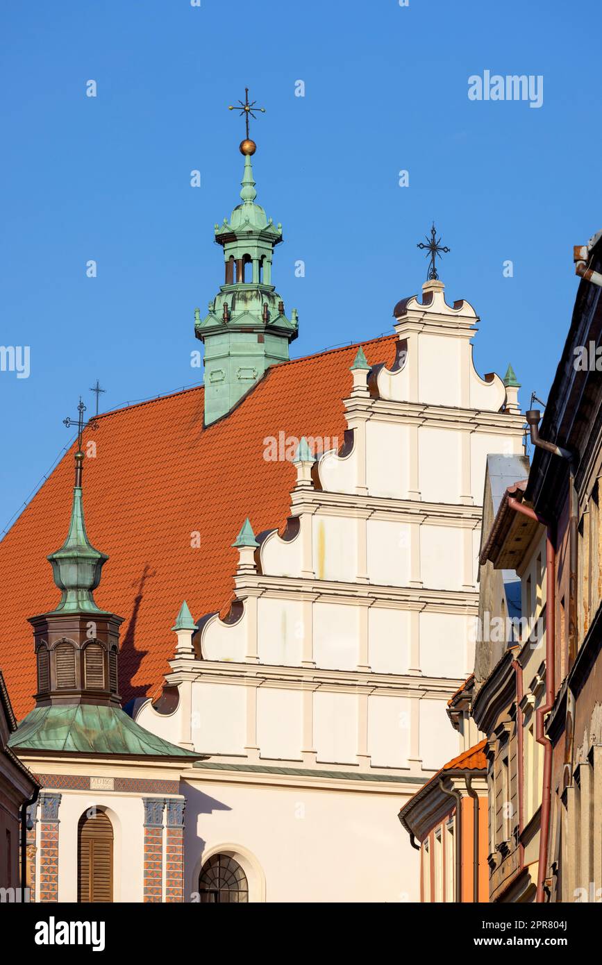 Blick vom Marktplatz der Fassade des Klosters der Dominikanischen Väter, Lublin, Polen Stockfoto
