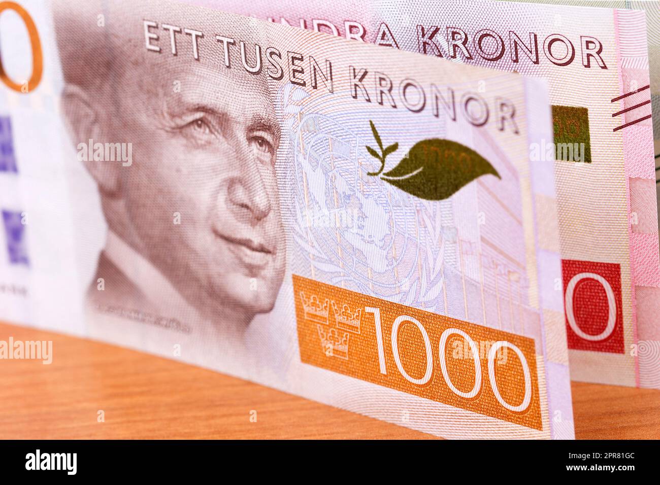 Die schwedische Krone ist ein geschäftlicher Hintergrund Stockfoto