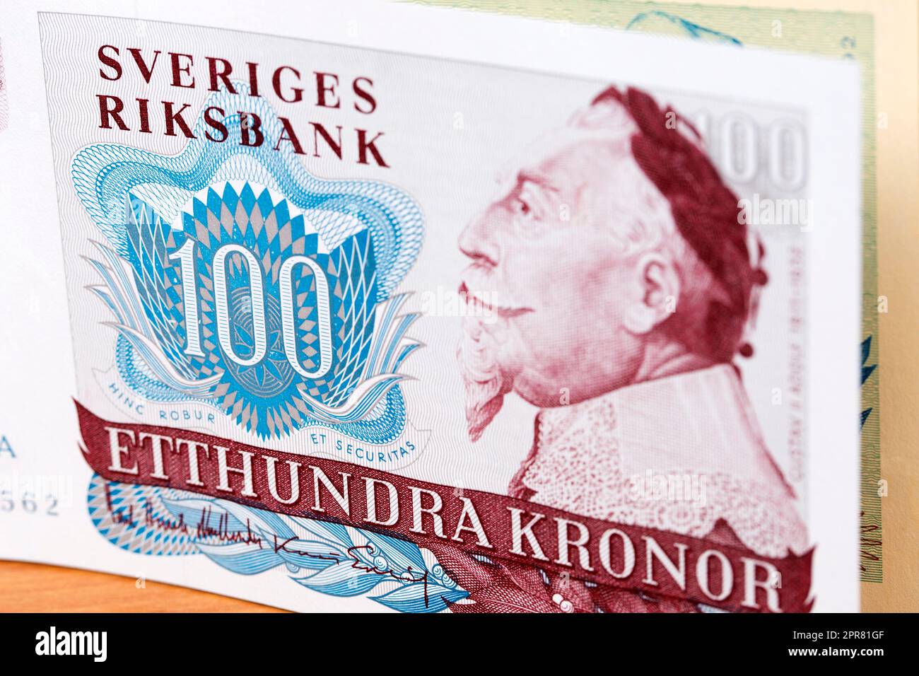 Die alte schwedische Krone ist ein geschäftlicher Hintergrund Stockfoto