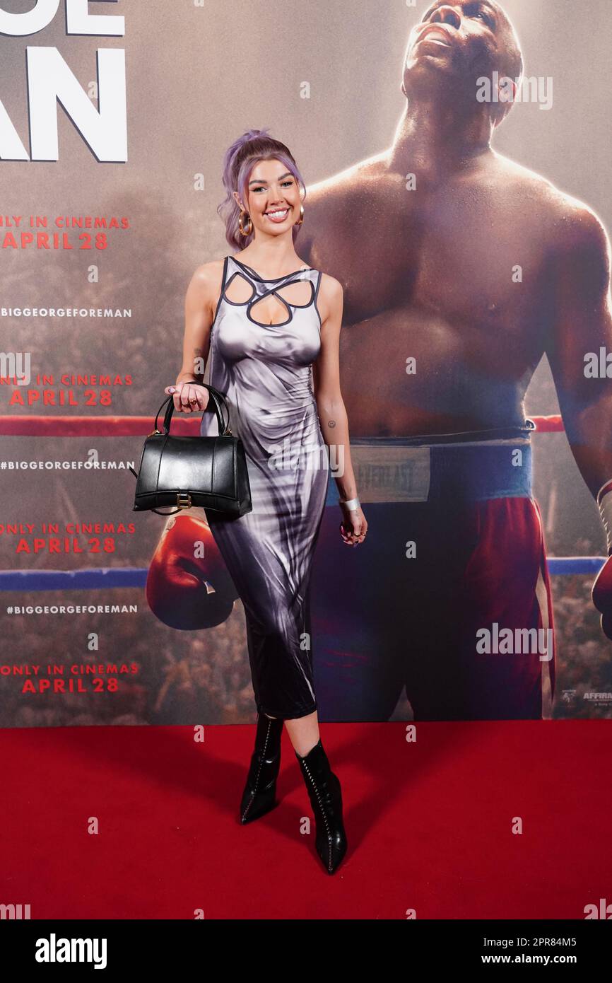 Nicole O'Brien nimmt an einer Gala-Vorführung von Big George Foreman im Ham Yard Hotel in London Teil. Bilddatum: Mittwoch, 26. April 2023. Stockfoto