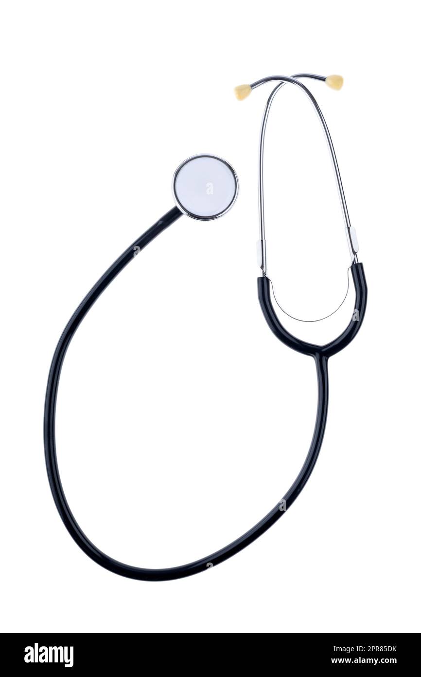 Medizinische Stethoskop auf dem weißen Hintergrund isoliert Stockfoto