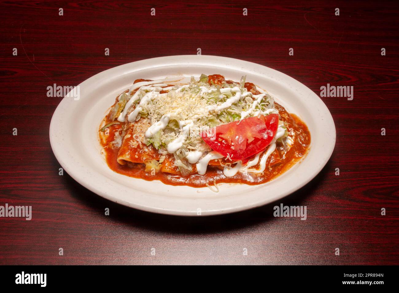 Authentische Mexikanische Enchiladas Stockfoto