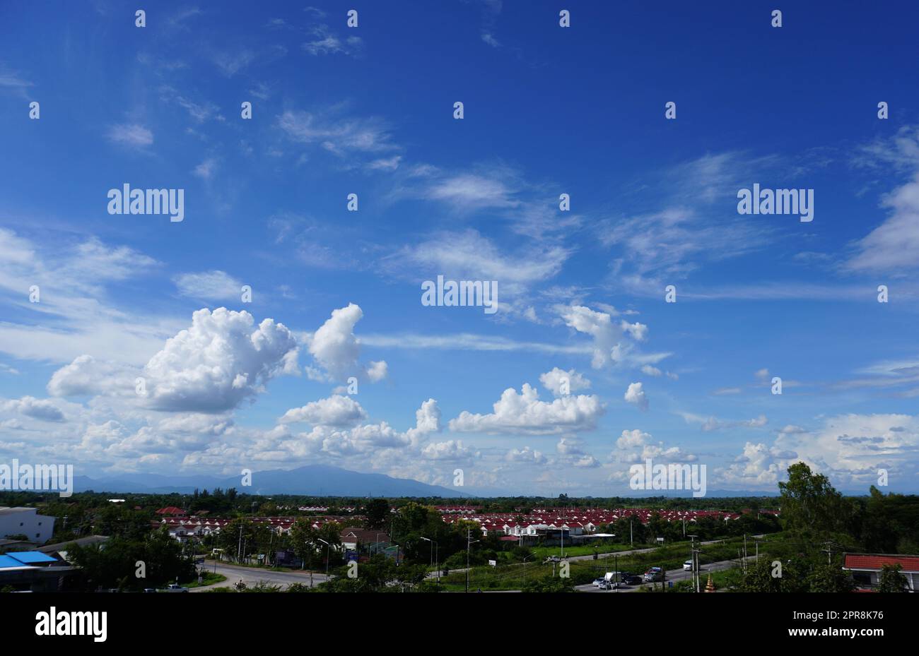 Ansicht von Wohnsiedlungen in den Vororten von Thailand Stockfoto
